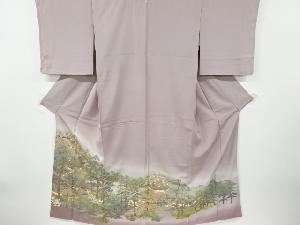 リサイクル　未使用品　汕頭蘇州刺繍屋敷に松楓模様一つ紋色留袖